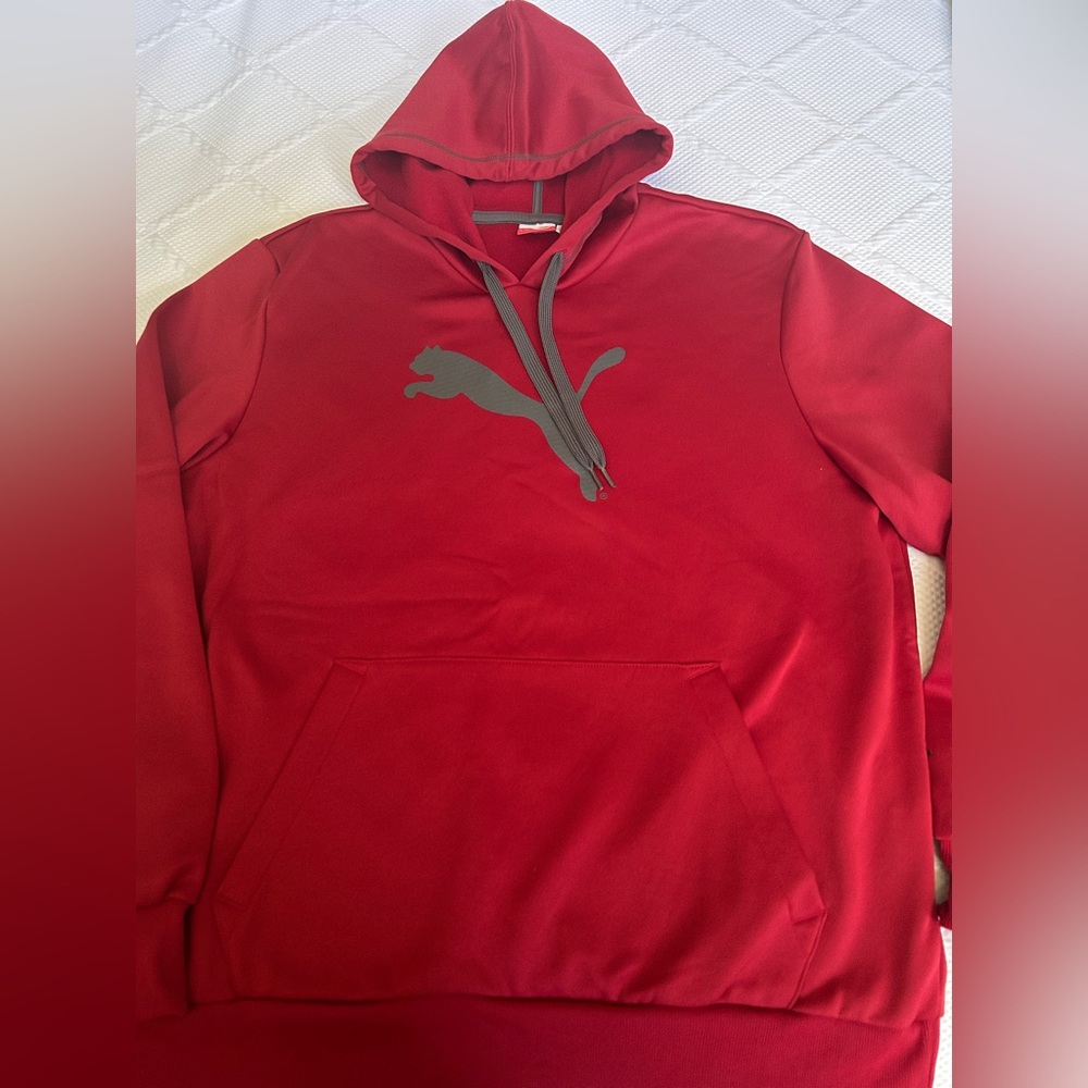 NWOT Puma Men's Red Fleece Lined Hoodie
